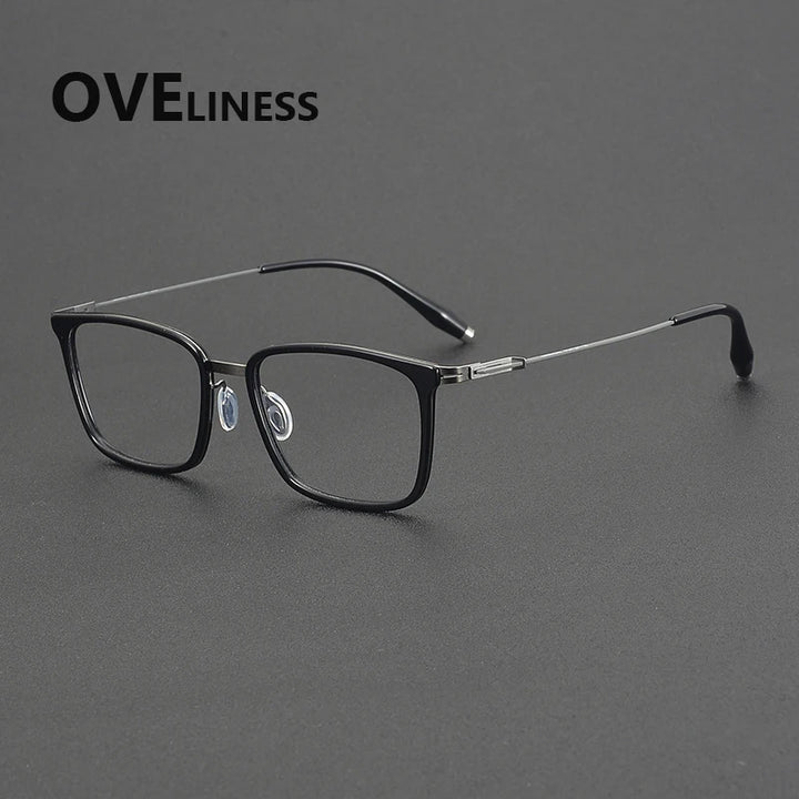 Oveliness Unisex Full Rim Square Titanium Acetate Eyeglasses 22502