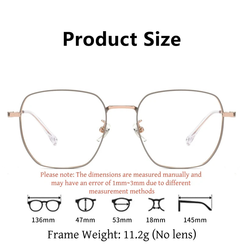 Yimaruili Unisex Full Rim Polygonal Pure Titanium Eyeglasses 88023X — view 2 | Yimaruili at FuzWeb