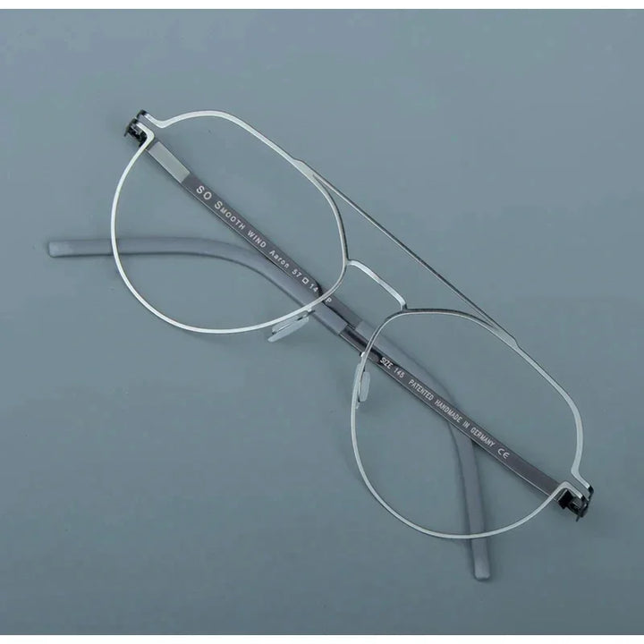 Bobbie Unisex Full Rim Oval Double Bridge Steel Eyeglasses 571448