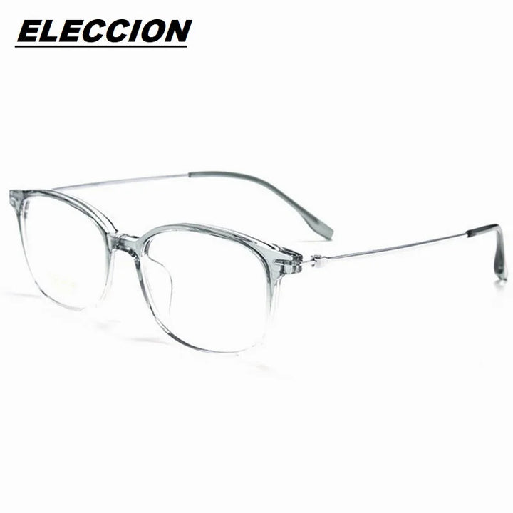 Eleccion Women's Full Rim Square Tr 90 Titanium Eyeglasses 7186 Full Rim Eleccion Clear