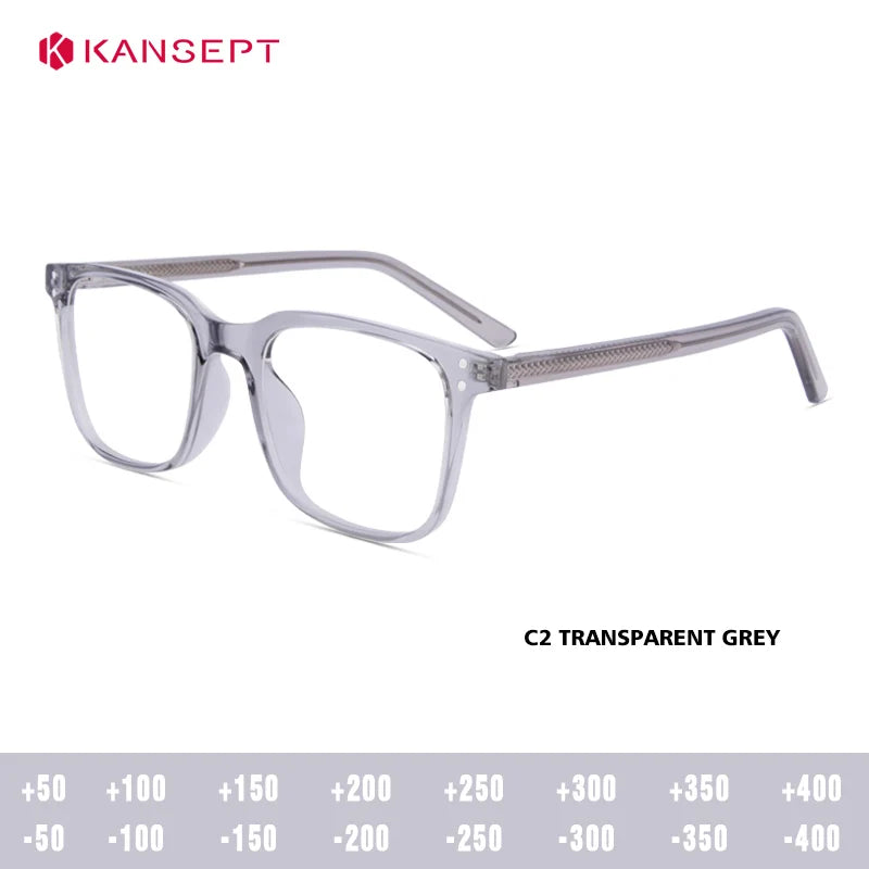 Kansept Unisex Full Rim Square Tr 90 Alloy Reading Glasses 25007