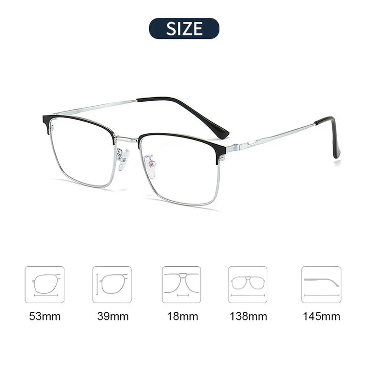 Gmei Women's Full Rim Square Titanium-Alloy Eyeglasses 53125