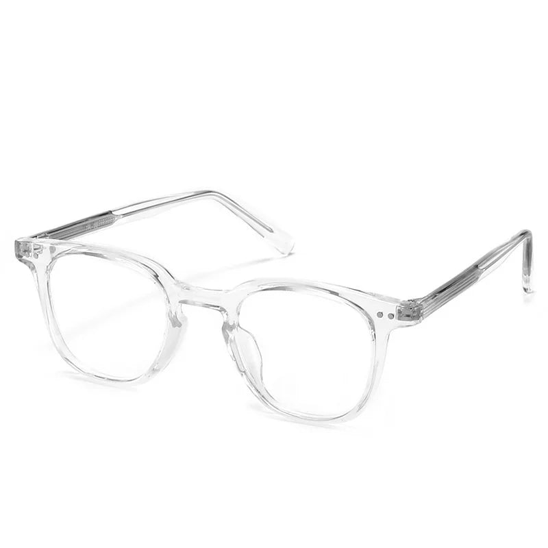 Brightzone Unisex Full Rim Oval Square Tr 90 Titanium Eyeglasses 73007 Full Rim Brightzone C26 Transparent