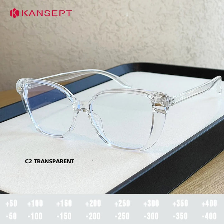 Kansept Women's Full Rim Cat Eye Tr 90 Alloy Reading Glasses 62502