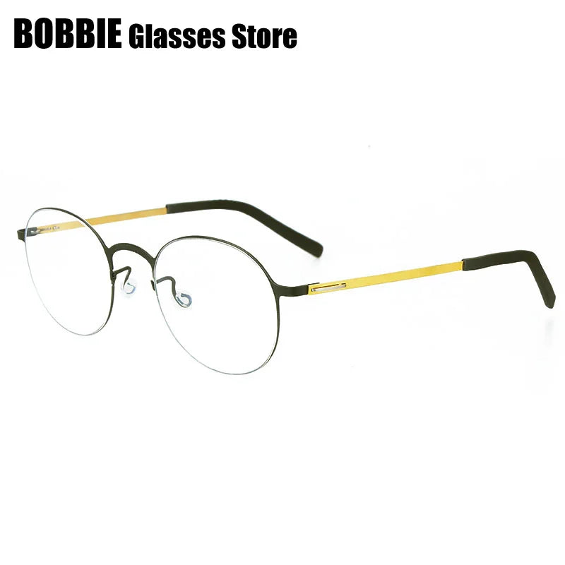 Bobbie Women's Full Rim Round Screwless Titanium Eyeglasses 688083