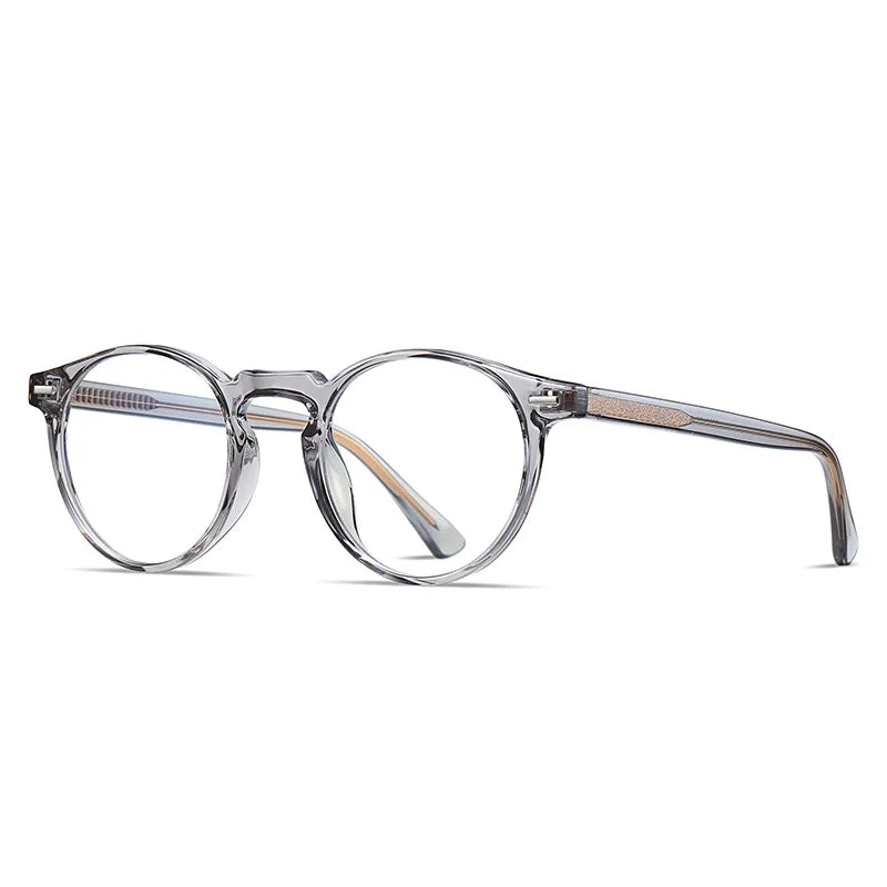 Kocolior Unisex Full Rim Round Tr 90 Acetate Hyperopic Reading Glasses 2083 Reading Glasses Kocolior Gray 0 