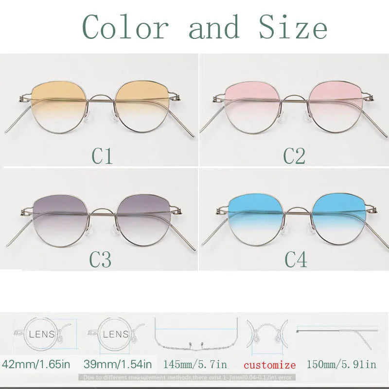 Yujo Unisex Full Rim Cat-Eye Stainless Steel Eyeglasses 42.39 — view 2 | Yujo at FuzWeb