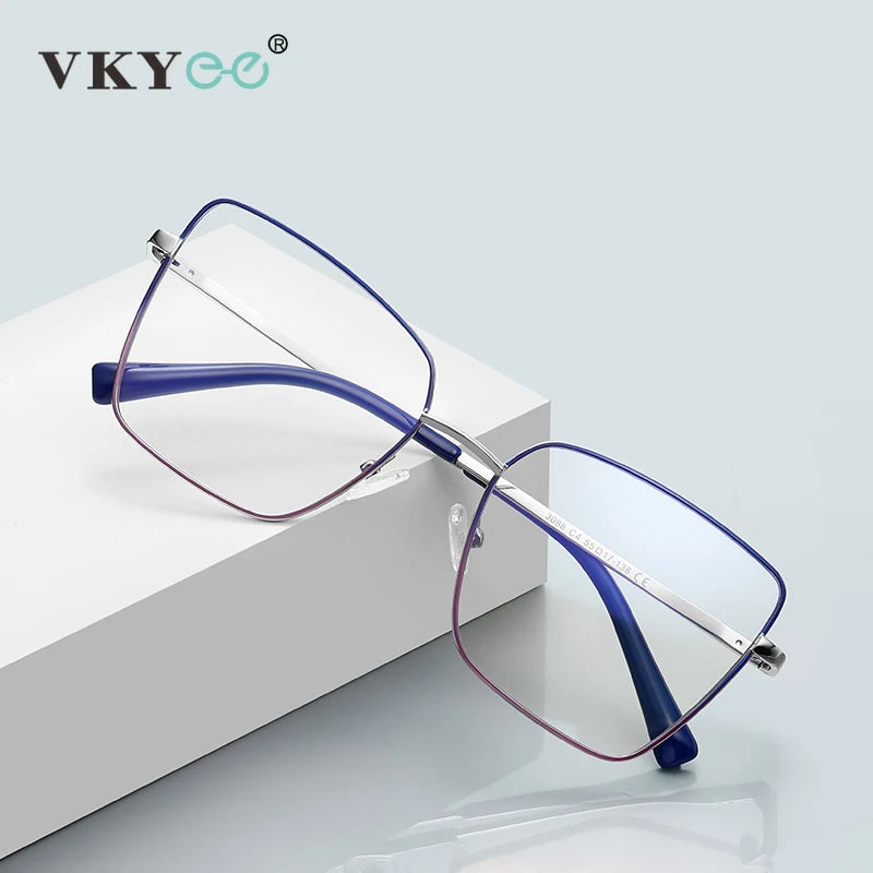 Vicky Women's Full Rim Large Butterfly Alloy Reading Glasses 3088 Reading Glasses Vicky   