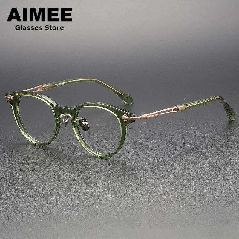 Aimee Unisex Full Rim Round Titanium Acetate Eyeglasses 1721 Full Rim Aimee   