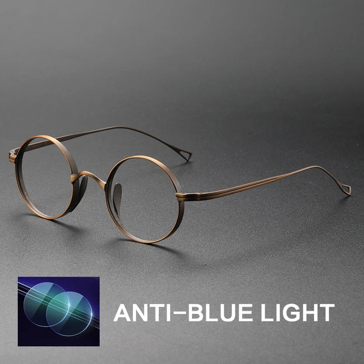 Gatenac Women's Full Rim Round Titanium Reading Glasses Gxyj10518