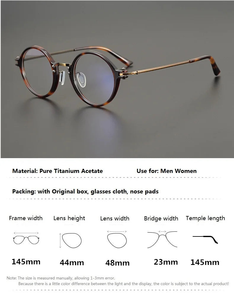 Bobbie Unisex Full Rim Square Round Acetate Titanium Eyeglasses 695866