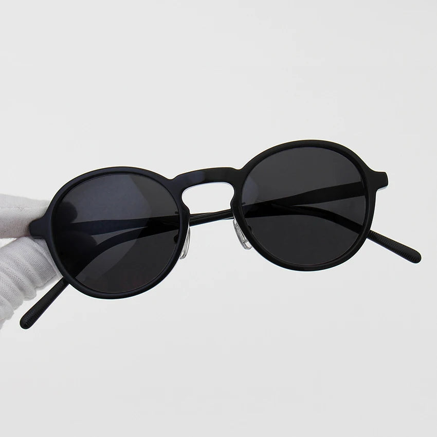 Black Mask Unisex Full Rim Acetate Oval Polarized Sunglasses Sunglasses Black Mask Black-Gray Black 