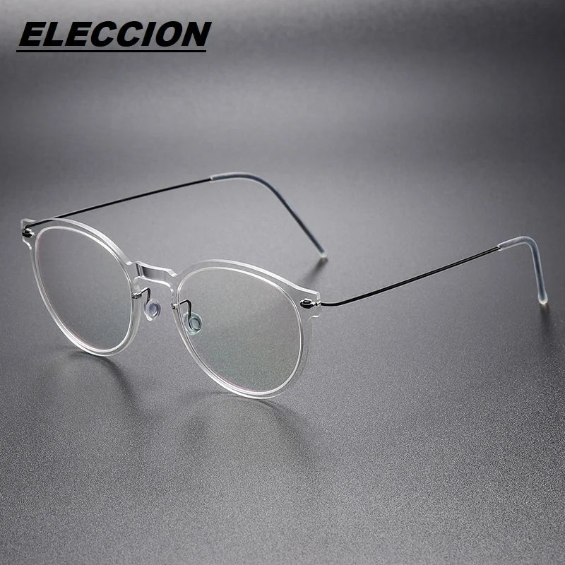 Eleccion Women's Full Rim Round Nylon Titanium Eyeglasses 6603 Full Rim Eleccion