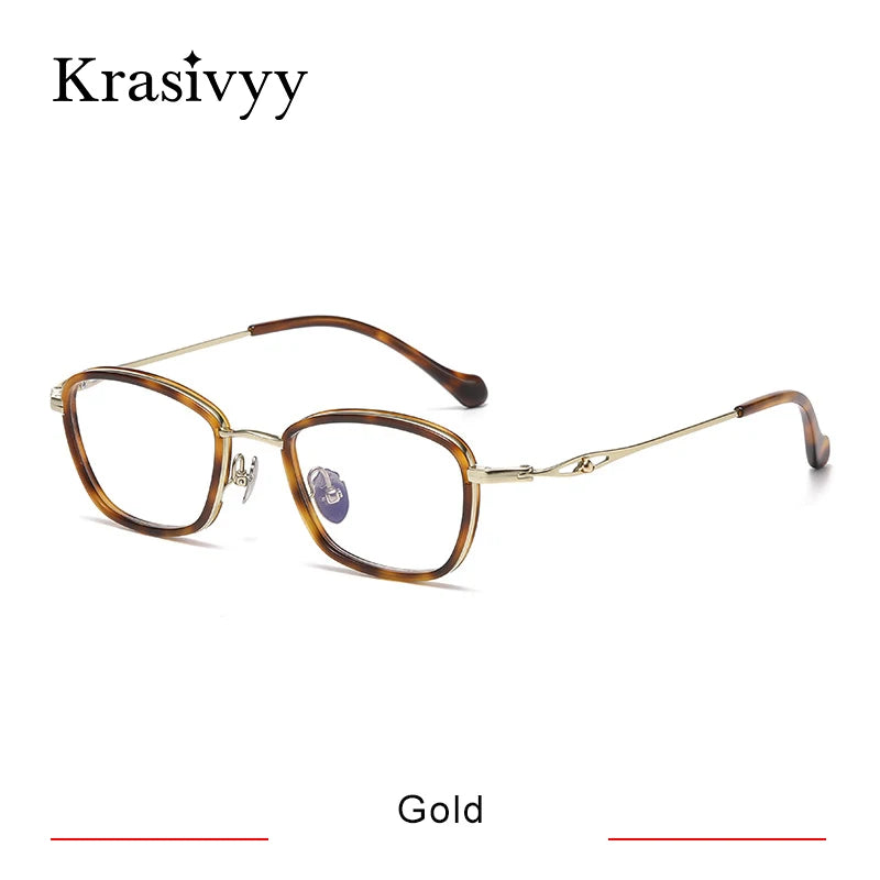 Krasivyy Unisex Full Rim Oval Square Titanium Acetate Eyeglasses 316895