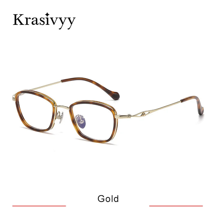 Krasivyy Unisex Full Rim Oval Square Titanium Acetate Eyeglasses 316895