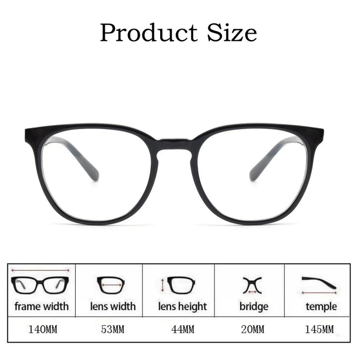 Yimaruili Unisex Full Rim Round Acetate Eyeglasses 85506 Full Rim Yimaruili Eyeglasses