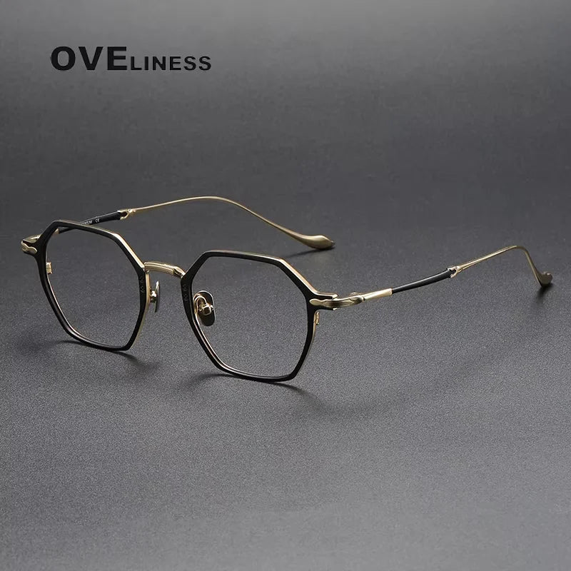 Oveliness Women's Full Rim Polygon Square Titanium Eyeglasses 293133