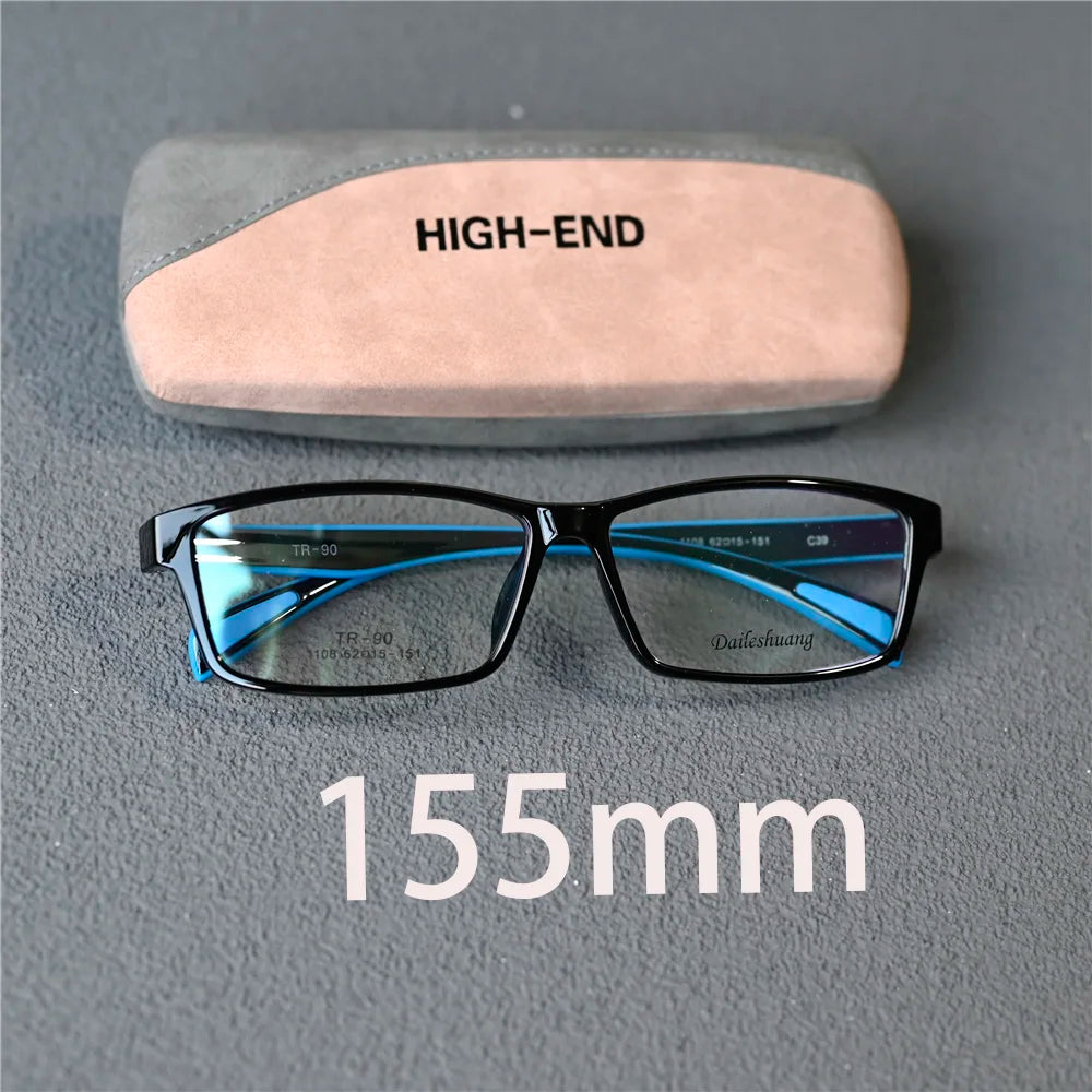 Cubojue Unisex Full Rim Big Square Tr 90 Titanium Reading Glasses 15515 Reading Glasses Cubojue