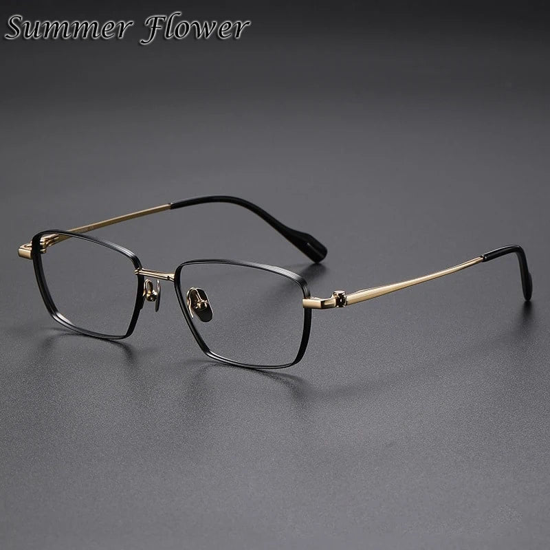 Summer Flower Women's Full Rim Polygon Square Titanium Eyeglasses 81016