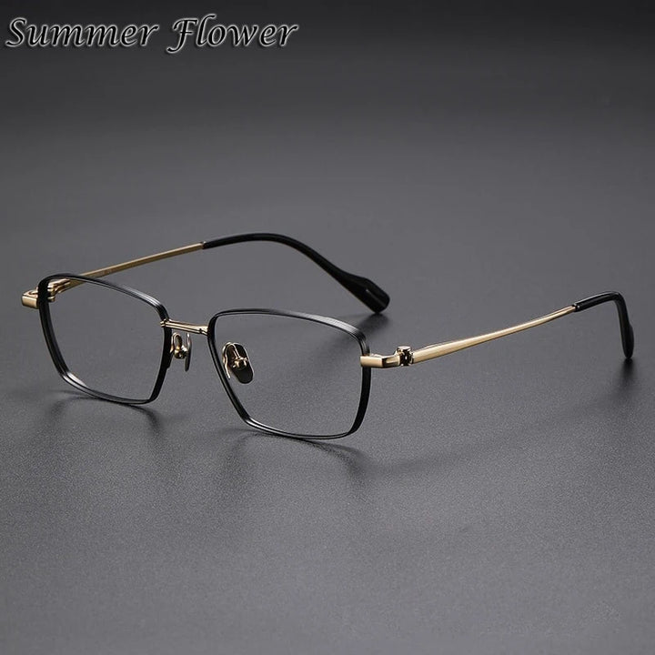 Summer Flower Women's Full Rim Polygon Square Titanium Eyeglasses 81016