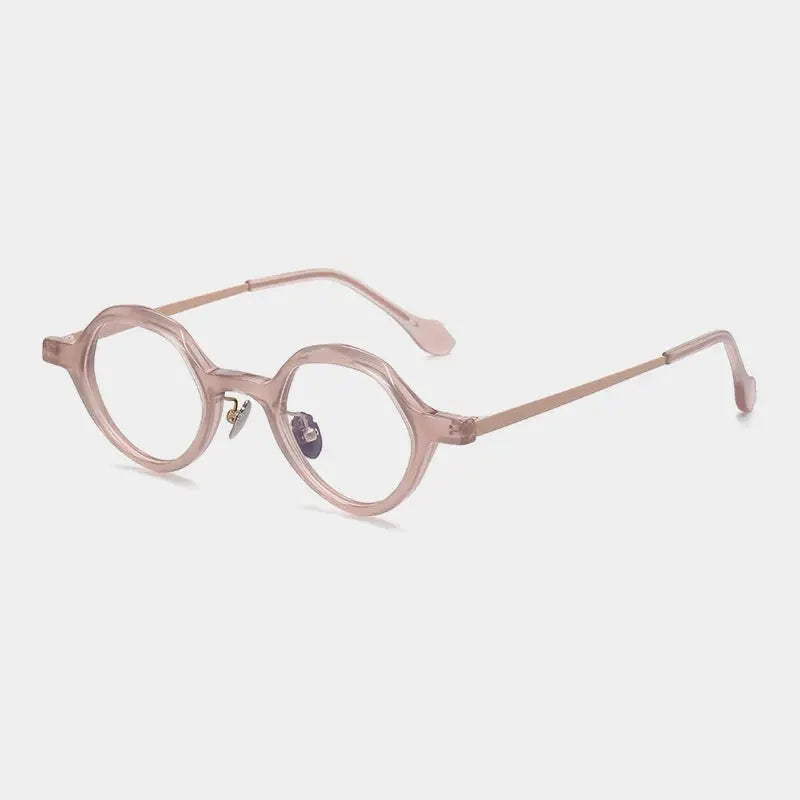 Gatenac Unisex Full Rim Oval Round Acetate Titanium Eyeglasses 896071 FuzWeb