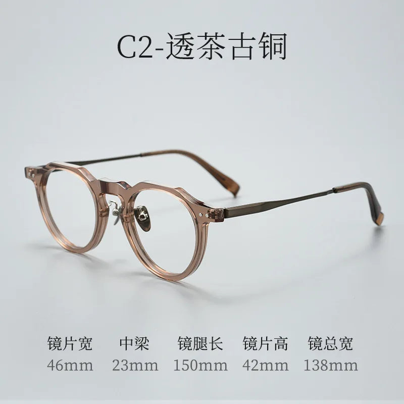 Bclear Women's  Full Rim Flat Top Round Acetate Eyeglasses 366573