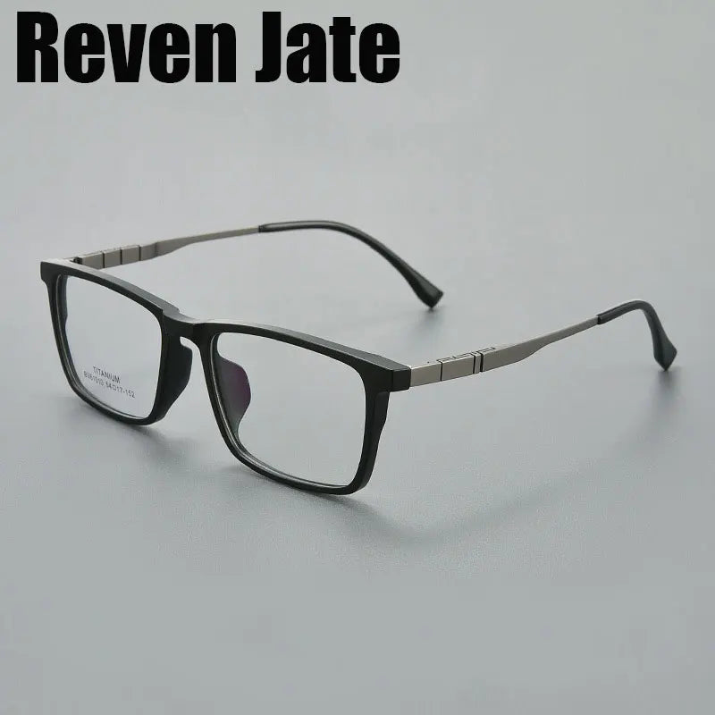 Reven Jate Unisex Full Rim Square TR-90 Titanium Eyeglasses 61010