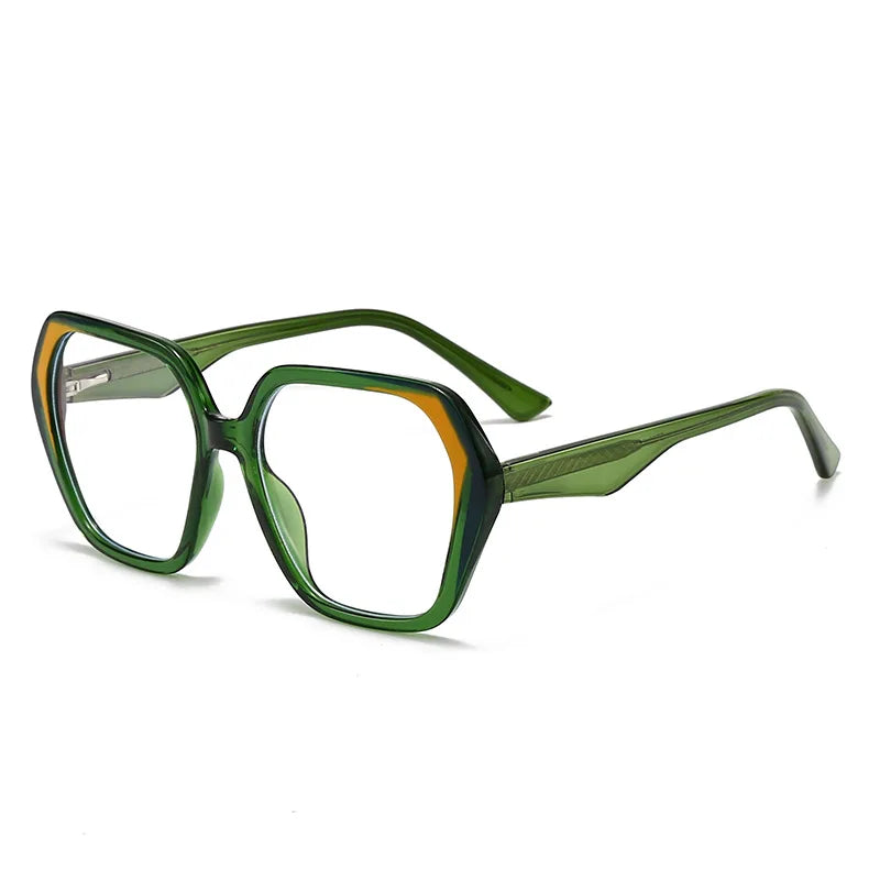 CCspace Women's Full Rim Irregular Square Polycarbonate Eyeglasses 3003 Full Rim CCspace Green  