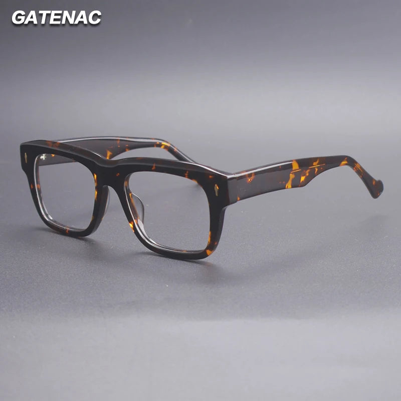 Gatenac Unisex Full Rim Big Square Thick Acetate Eyeglasses  Gxyj1523 Full Rim Gatenac   