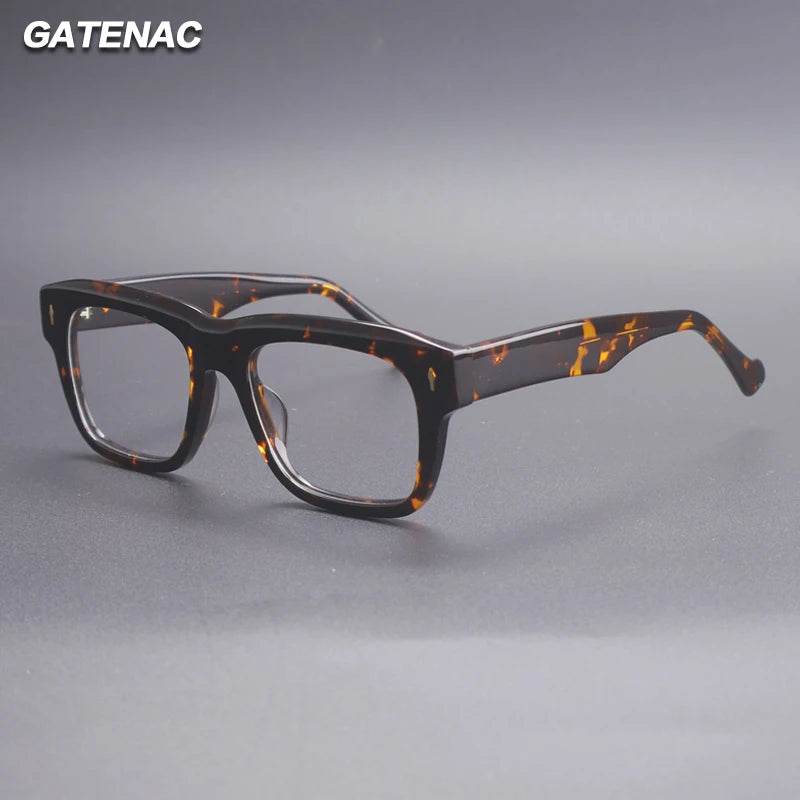 Gatenac Unisex Full Rim Big Square Thick Acetate Eyeglasses  Gxyj1523 Full Rim Gatenac   