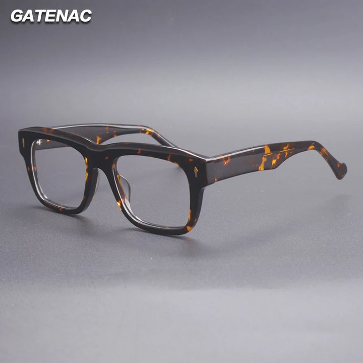 Gatenac Unisex Full Rim Big Square Thick Acetate Eyeglasses  Gxyj1523 Full Rim Gatenac   