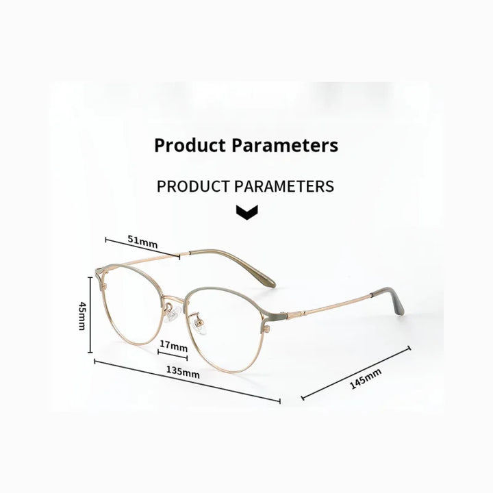 Xbora Women's Full Rim Oval Square Titanium Eyeglasses 20294