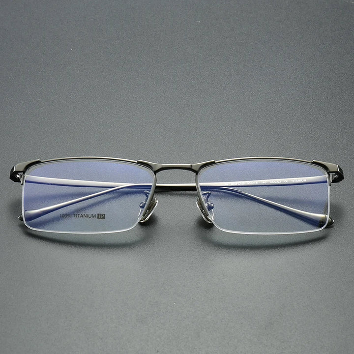 Aror Unisex Semi Rim Square Titanium Eyeglasses 88034
