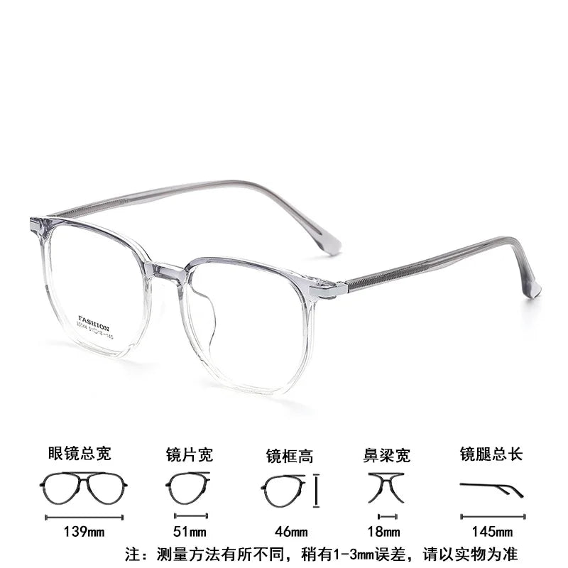 Zirosat Women's Full Rim Square Tr 90 Alloy Eyeglasses 33004
