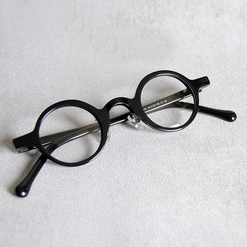 Black Mask Unisex Full Rim Round Acetate Eyeglasses BM-98650