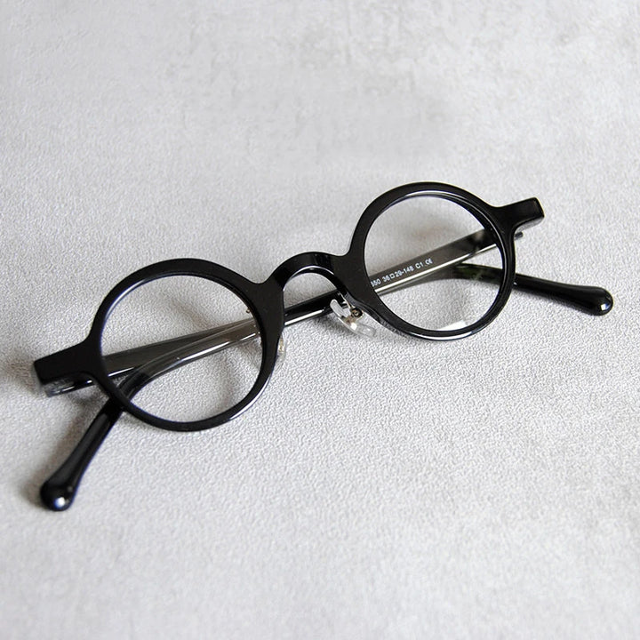 Black Mask Unisex Full Rim Round Acetate Eyeglasses BM-98650