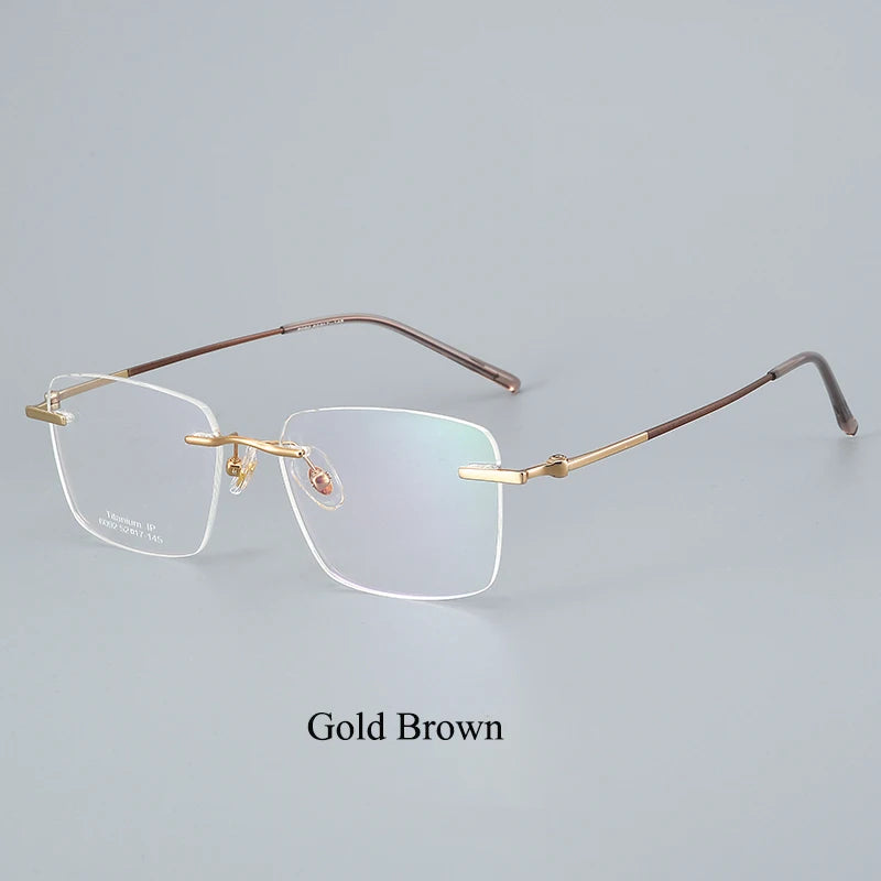 Bclear Women's Rimless Polygon Square Titanium Eyeglasses 60924
