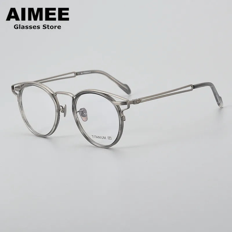 Aimee Unisex Full Rim Oval Titanium Acetate Eyeglasses 19061 Full Rim Aimee   