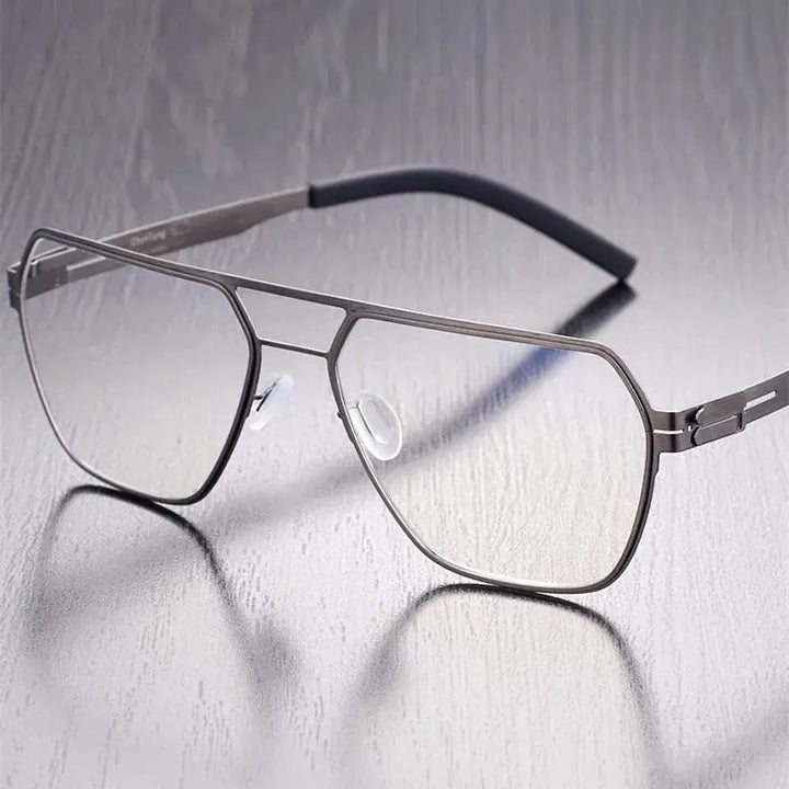 Aimee Full Rim 475918 Men’s Double Bridge Polygon Steel Frames FuzWeb