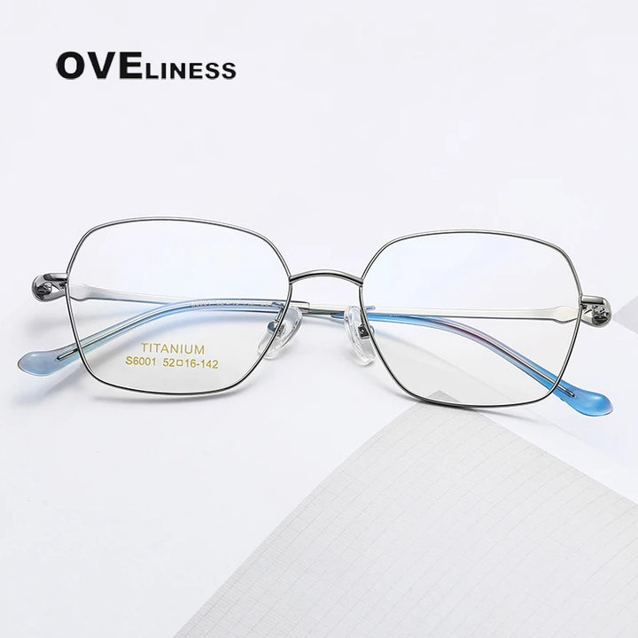 Oveliness Women's Full Rim Polygon Square Titanium Eyeglasses 196001 Full Rim Oveliness   