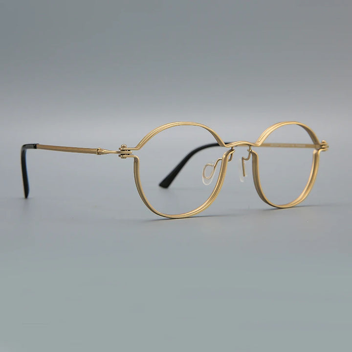 Black Mask Unisex Full Rim Oval Round Titanium Eyeglasses 395897