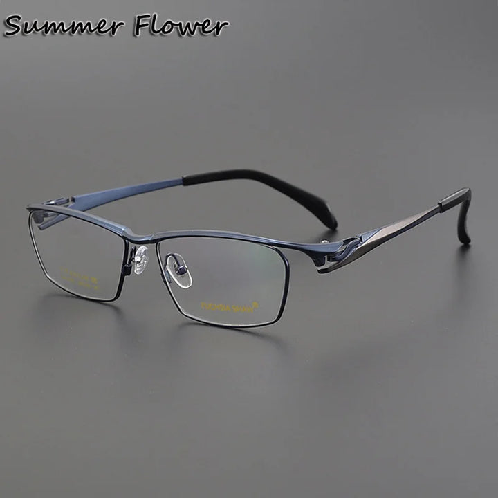 Summer Flower Unisex Full Rim Square Titanium Eyeglasses 86175 Full Rim Summer Flower