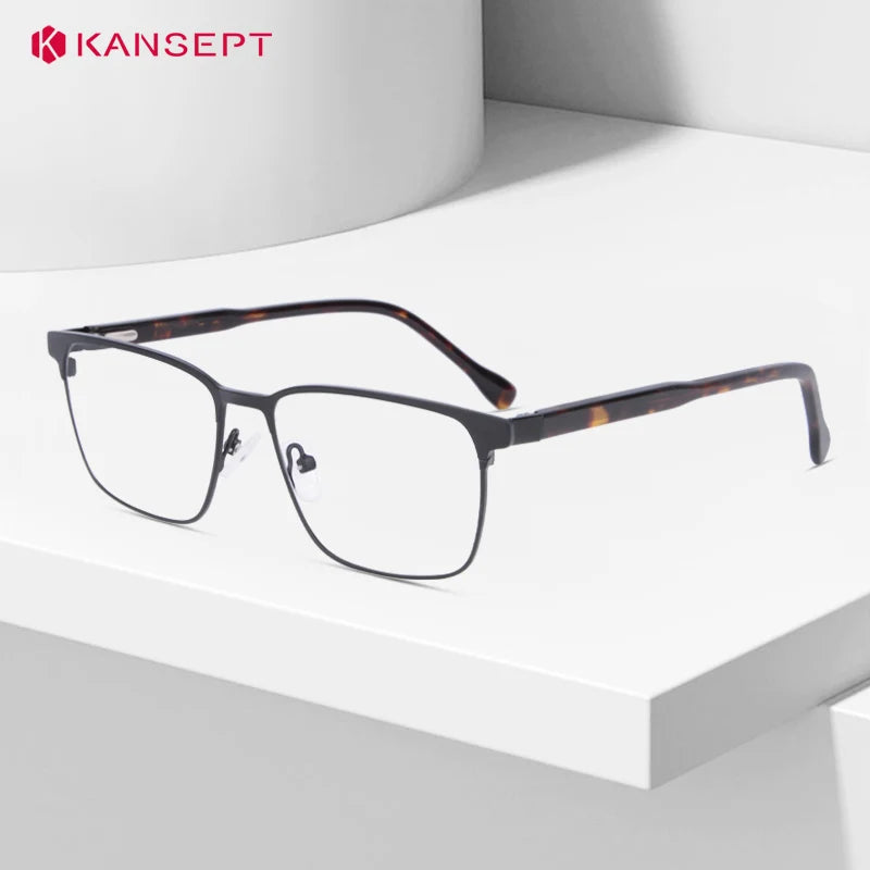 Kansept Women's Full Rim Square Alloy Tr 90 Reading Glasses 74632