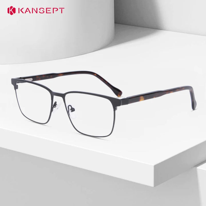 Kansept Women's Full Rim Square Alloy Tr 90 Reading Glasses 74632