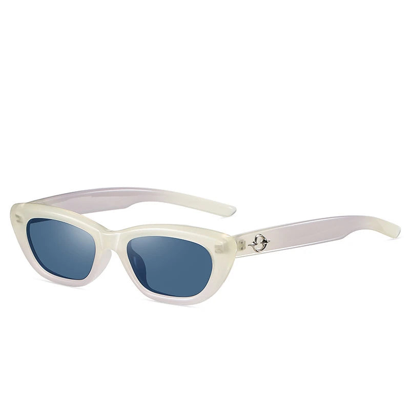 KatKani Women's Full Rim Oval Acetate Polarized Sunglasses B8204 Sunglasses KatKani Sunglasses White Gray  