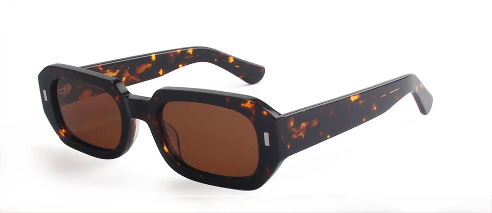 Esnbie Unisex Full Rim Square Thick Acetate Sunglasses 230451