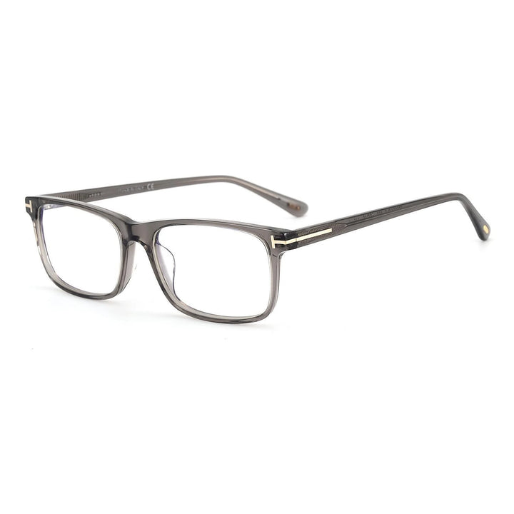 Yimaruili Unisex Full Rim Square Acetate Fiber Eyeglasses 45584 Full Rim Yimaruili Eyeglasses Transparent Gray