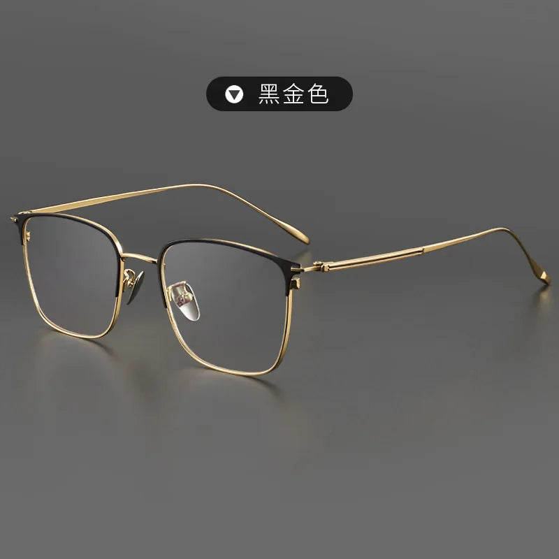 Zirosat Unisex Full Rim Square Acetate Titanium Eyeglasses 890932