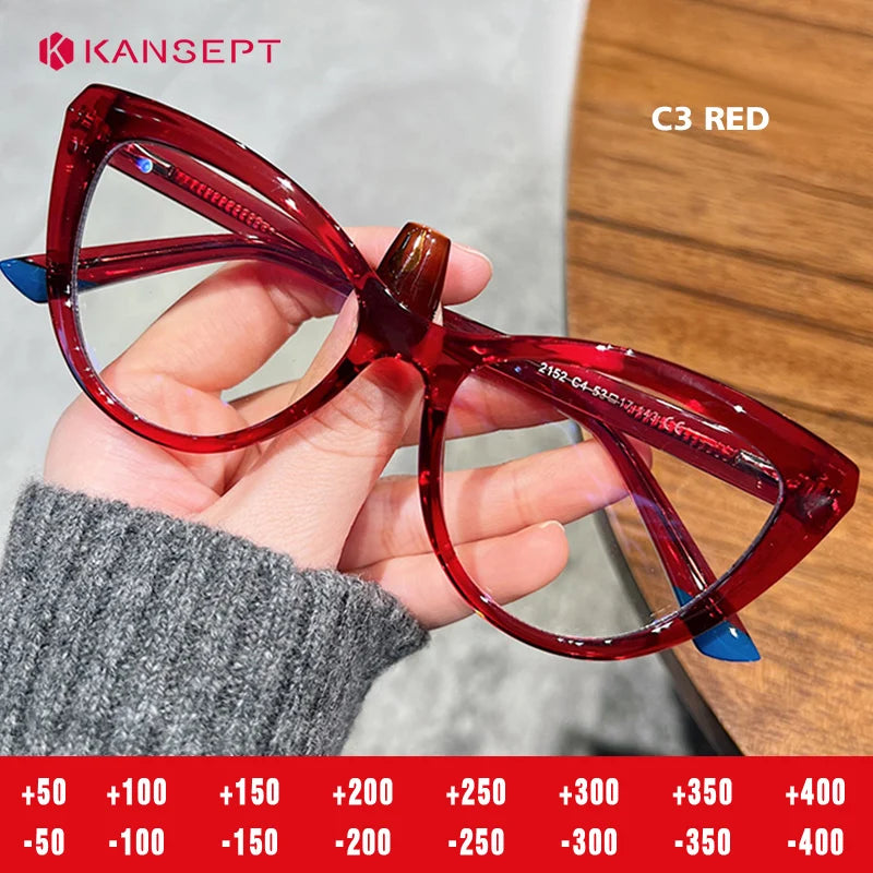 Kansept Women's Full Rim Cat Eye Tr 90 Alloy Reading Glasses 712156