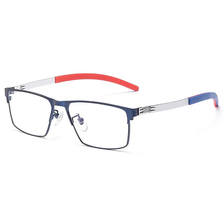 KatKani Men's Full Rim Square Screwless Alloy Sport Eyeglasses 8369 Full Rim KatKani Eyeglasses Blue  